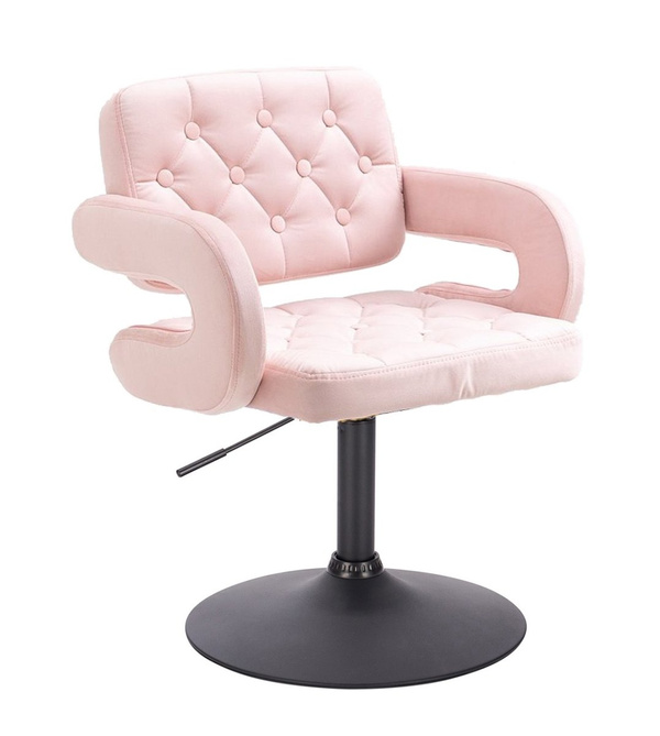 HR8403N Púderrózsaszín modern velúr szék  fekete lábbal