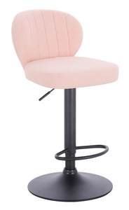 HR193W Púder Rózsaszín modern boucle szék fekete lábbal