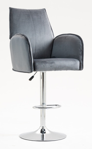 HR280W Grafit Modern Velúr Szék Krómozott lábbal