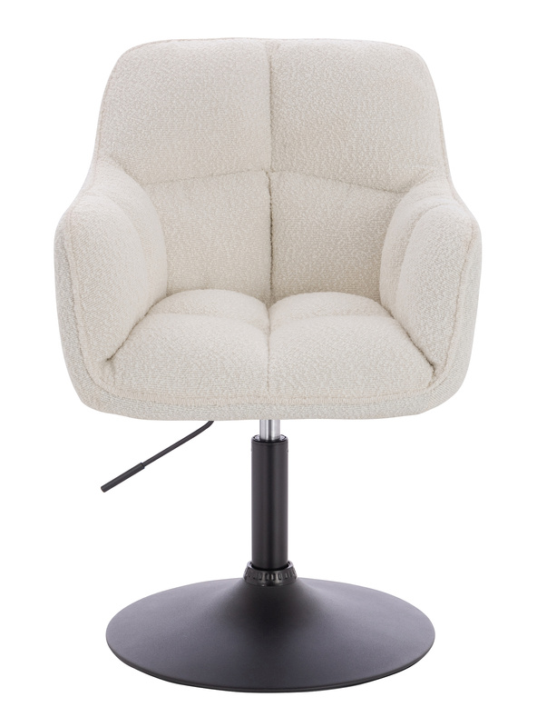HR550N Krémszínű modern boucle  szék fekete lábbal