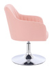 HC190N Rózsaszín Modern Műbőr Szék Krómozott lábbal