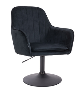 HR2022N Fekete modern velúr szék fekete lábbal