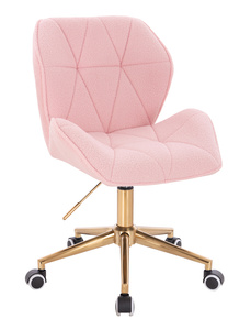 HR212K Púderrózsaszín modern boucle szék arany lábbal