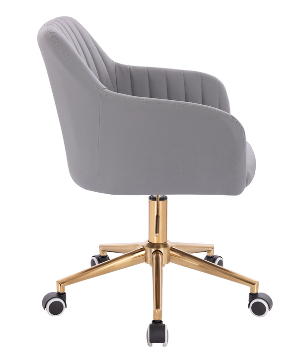 HC190K Szürke Modern Műbőr Szék Arany lábbal