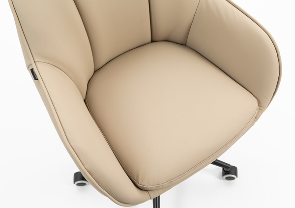 HR2055K Krémszínű Modern Műbőr Szék Fekete lábbal