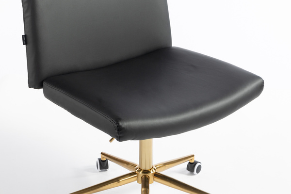 HR150K Fekete Modern Műbőr Szék Arany lábbal