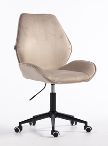 HR350K Latte modern velúr szék fekete lábbal