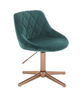HR1054CROSS Sötétzöld modern velúr szék arany lábbal