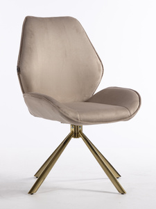 HR350 CSILLAGLÁB Latte modern velúr szék arany lábbal