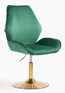 HR350N Sötétzöld modern velúr szék arany lábbal