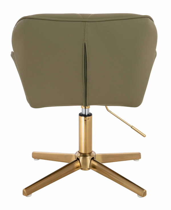 HR111CROSS Khaki Műbőr Premium Soft szék arany lábbal