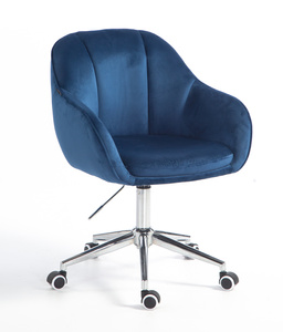 HR2055K Tengerkék Modern Velúr Szék Krómozott lábbal