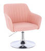 HC190N Rózsaszín Modern Műbőr Szék Krómozott lábbal