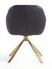 HR2055 CSILLAGLÁB Fekete Modern Műbőr Szék Aany lábbal