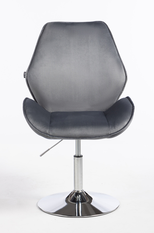 HR350N Grafit modern velúr szék krómozott lábbal