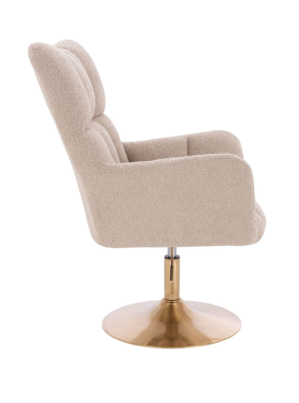 HR650N Latte modern boucle szék arany lábbal