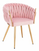 HR750 Szék Arany lábakkal Púder Rózsaszín velúr