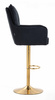 HR250W Fekete modern velúr szék arany lábbal