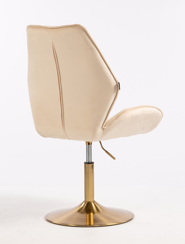 HR350N Krémszínű modern velúr szék arany lábbal
