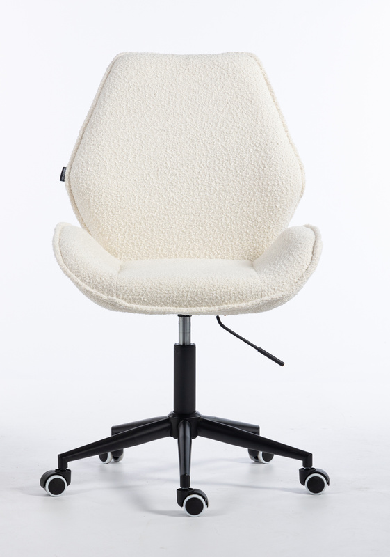 HR350K Krémszínű modern boucle szék fekete lábbal
