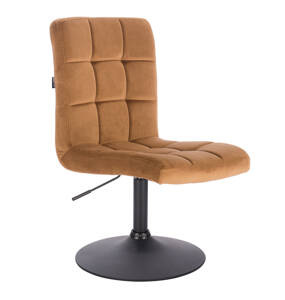 HR7009N Mézbarna modern velúr szék fekete lábbal