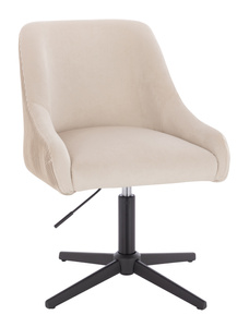 HR920CROSS Krémszínű Modern Velúr Szék Fekete lábbal