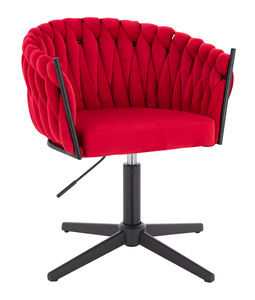 HR750CROSS Vörös Modern Velúr Szék Fekete lábbal