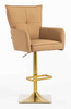 HR250KW Karamell Színű Prémium Soft Műbőr Szék Arany Lábbal