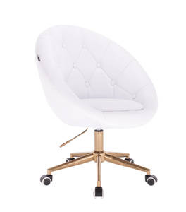 HC8516K Fehér modern műbőr szék arany lábbal
