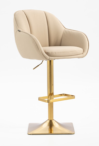 HR2055KW Krémszínű Modern Műbőr Szék Aany lábbal