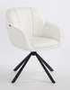 HR2055 CSILLAGLÁB Fehér Modern Műbőr Szék Fekete lábbal