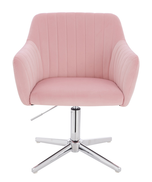 HR190CROSS Púder Rózsaszín Modern Velúr Szék Krómozott lábbal