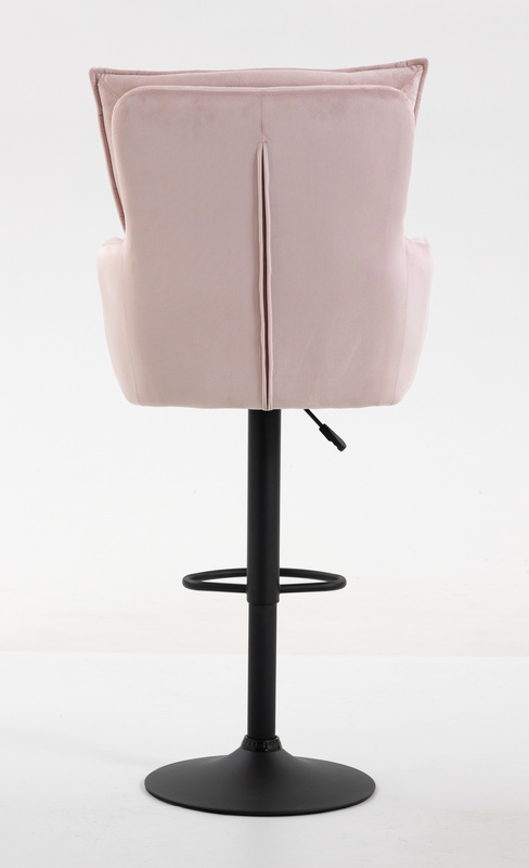 HR250W Púder Rózsaszín modern velúr szék fekete lábbal