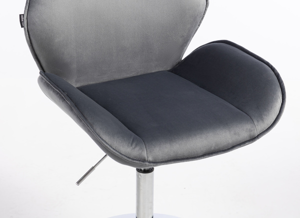 HR350N Grafit modern velúr szék krómozott lábbal