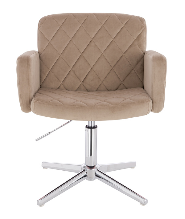 HR802CROSS Latte Modern Velúr Szék Krómozott lábbal