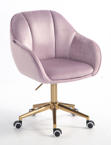 HR2055K Halványlila Modern Velúr Szék Arany lábbal
