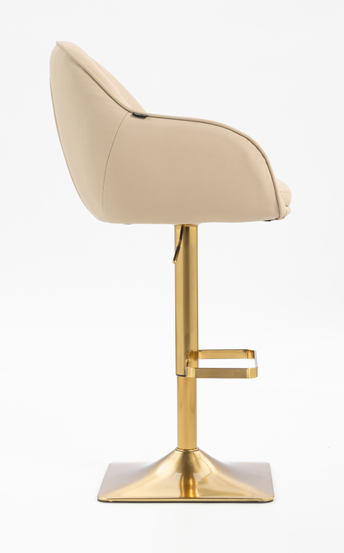 HR2055KW Krémszínű Modern Műbőr Szék Aany lábbal