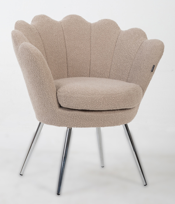 FREY Latte modern boucle szék krómozott lábbal