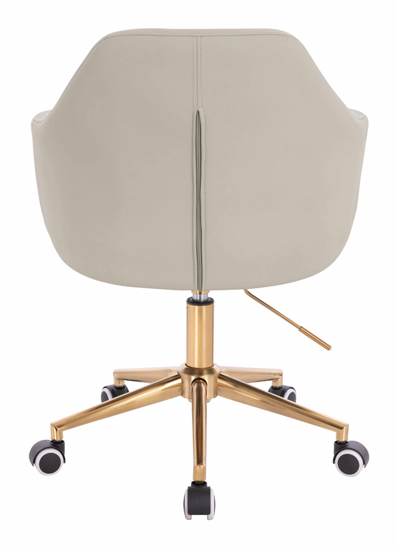 HR831K Ecru Műbőr Premium Soft szék Arany lábbal