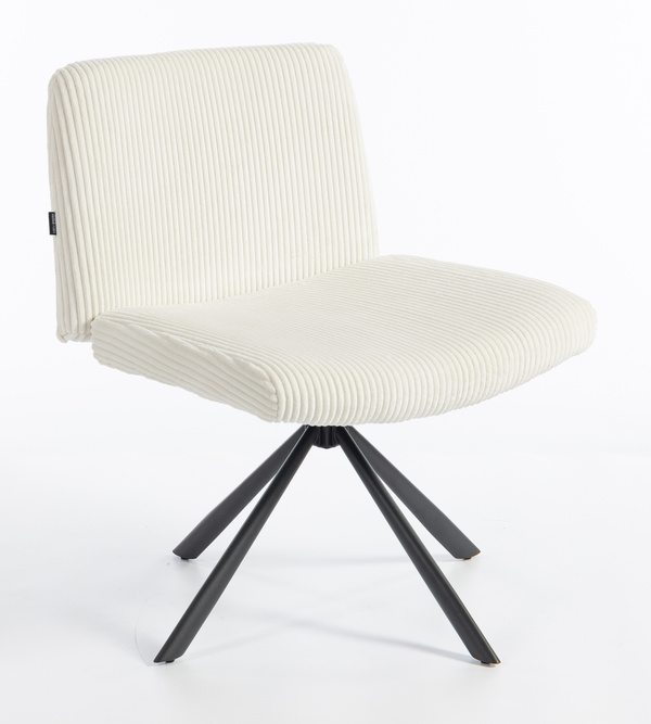 HR150 CSILLAGLÁB Fehér Modern Kordbársony Szék Fekete lábbal
