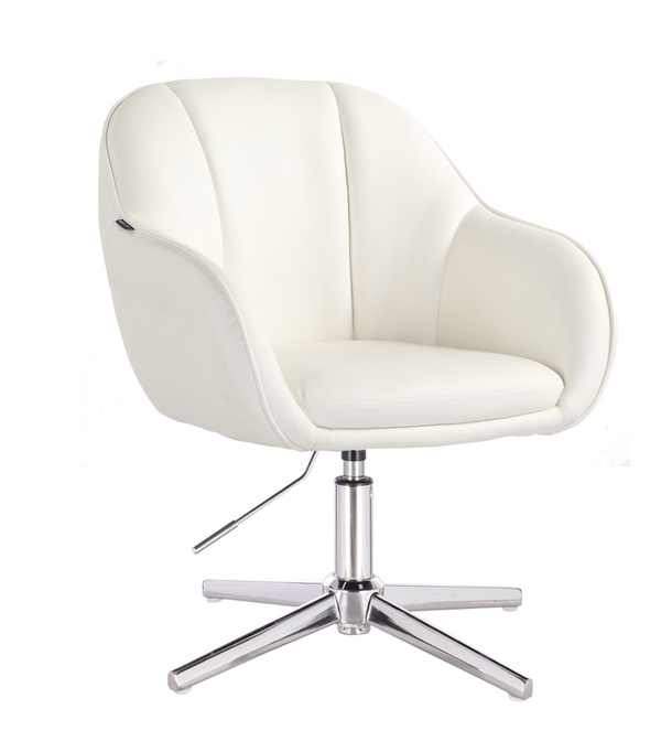 HR2055CROSS Fehér Modern Műbőr Szék Krómozott lábbal