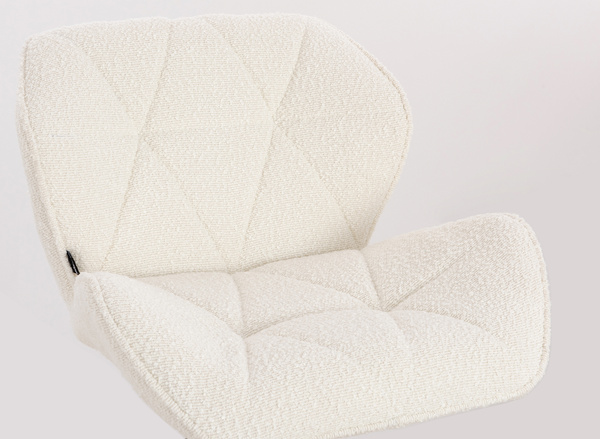 HR111W Krémszínű modern boucle  szék krómozott lábbal