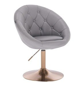 HC8516 Szürke modern műbőr szék arany lábbal