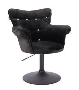HR804CN Fekete modern velúr szék fekete lábbal