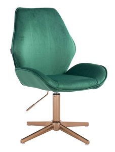 HR350CROSS Sötétzöld modern velúr szék arany lábbal