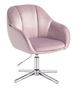 HR2055CROSS Halványlila Modern Velúr Szék Krómozott lábbal