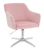 HR190CROSS Púder Rózsaszín Modern Velúr Szék Krómozott lábbal