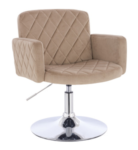HR802N Latte Modern Velúr Szék Krómozott lábbal