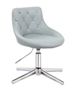 HC931CROSS Szürke modern műbőr szék krómozott lábbal