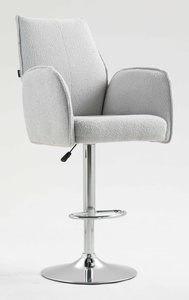 HR280W Szürke modern boucle szék krómozott lábbal